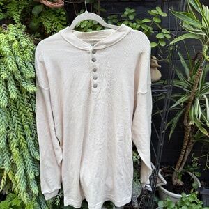 RESERVOIR Waffle Knit Oversized HenleY